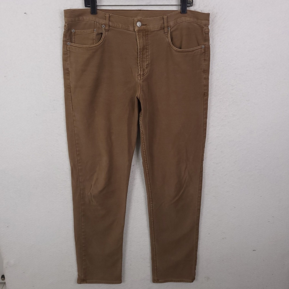Faherty Brand 5-Pocket Pants Mens 36 Fits 38x31 Brown Cotton Lyocell Stretch
